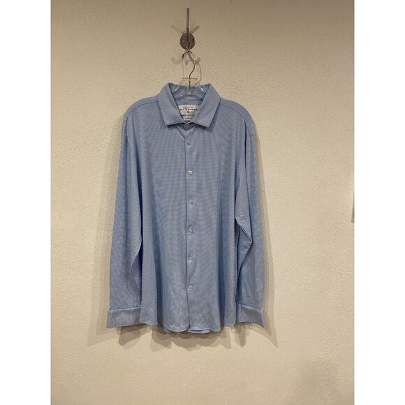 Mizzen+Main Other - Mizzen+Main Spinnaker Shirt Mens 2XL Blue Gingham Trim Fit Dress Shirt Made USA